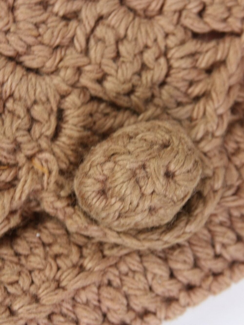 Vintage Handmade Crocheted Knit Envelope Handbag Shoulder Bag Purse Brown 1970s - Picture 2 of 11